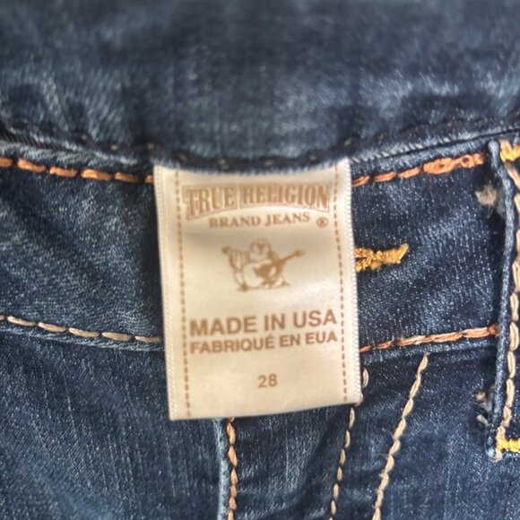 True Religion Boot Cut Dark Denim Jeans Size 28 - Picture 4 of 7